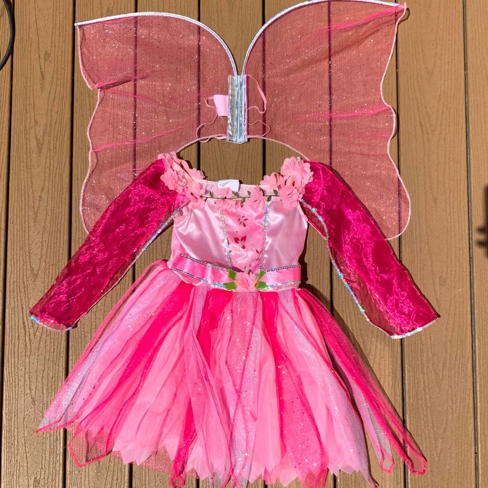 TEE-TOT STUNNING 2 PIECE FAIRY PIXIE COSTUME WITH WINGS CHILD SIZE 7-8